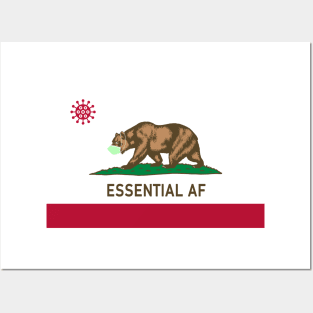 California Worker Essential AF Flag Covid 19 Coronavirus Posters and Art